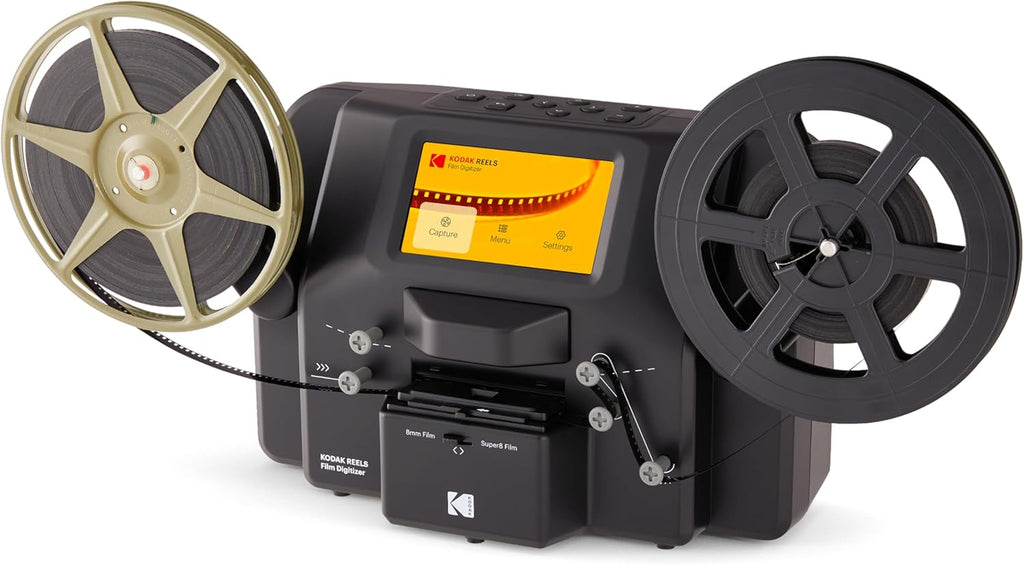 KODAK REELS 8mm & Super 8 Films Digitizer Converter with Big 5” Screen  Scanner Converts Film Frame by Frame to Digital MP4 Files for Viewing  Sharing & Saving on SD Card for 3” 4” 5” 7” and 9” Reels