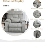 Power Lift Chair Lay Flat Recliner Dual Motor Recliner Chair with Massage Heat for Adults,Up to 400 LBS Recliners with 2 Remote Controls and 2 Cup Holders
