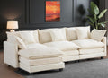 111.4" Modular Sectional Sofa｜Comfy Cloud Couch with Movable Ottoman Deep Seat｜Chenille L Shaped Modular Sofa Sectional Couches for Living Room, Bedroom and Apartment｜Beige
