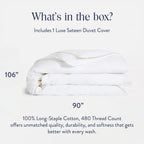 Brooklinen Luxury Sateen Duvet Cover - 100% Cotton, King/California King Size in White with Extra-Long Corner Ties and Button Closure - Best King/Cali King Duvet Covers