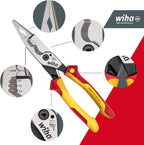 Wiha Multifunctional Pliers for Electricians 8-in-1 I Crimping, Stripping, Cutting, Gripping, Deburring, Bending, Screwing, Cutting Screws (45705)