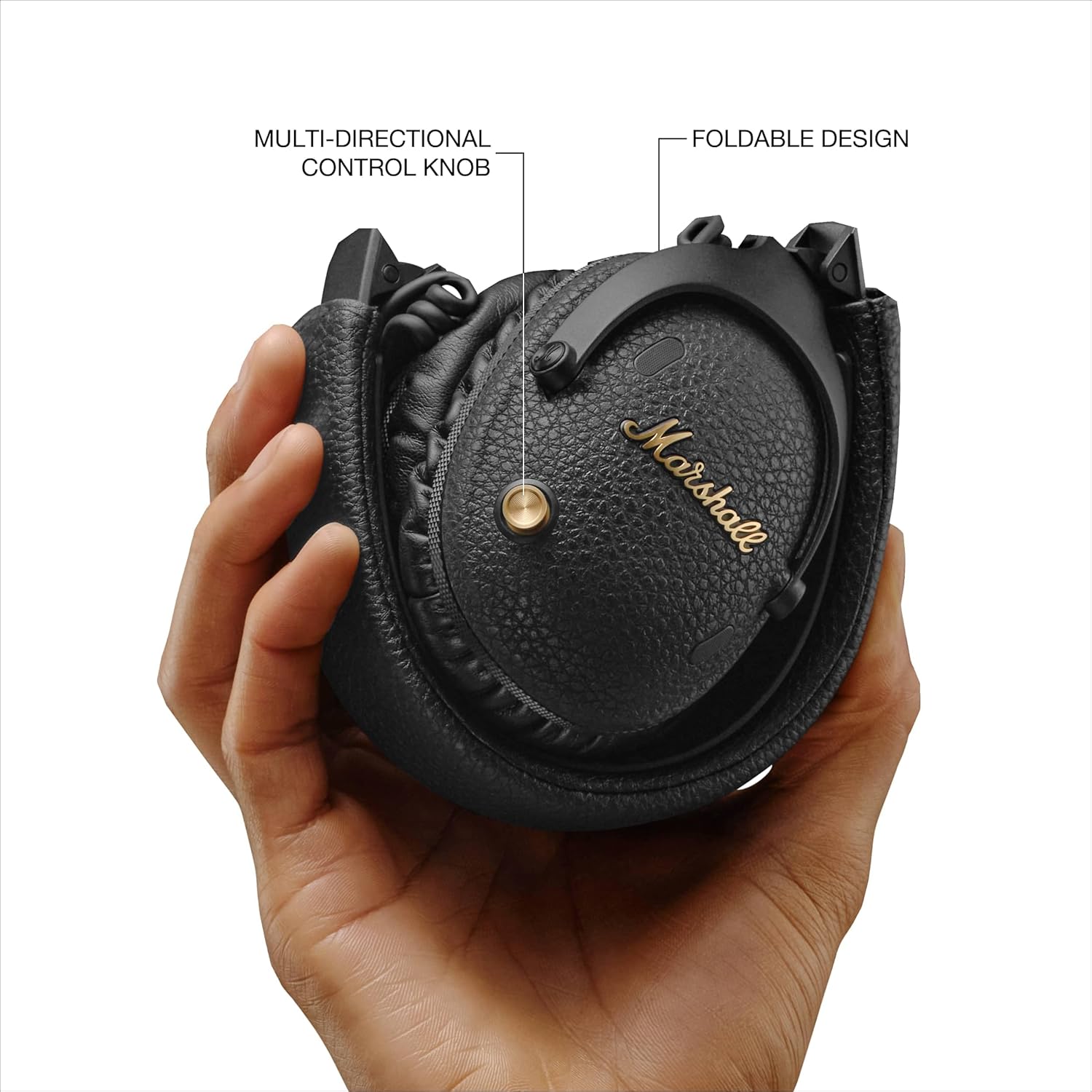 Marshall Monitor III A.N.C. Over-Ear Bluetooth Headphones - Active Noise Cancelling with Microphone | 100+ Hrs Wireless Playtime | Lightweight  Foldable Design for Travel - Black