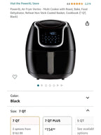 PowerXL Air Fryer Vortex Multi-Cooker, Roast/Bake/Dehydrate/Reheat, Non-Stick Basket, Includes Cookbook