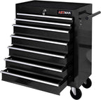 7 Drawers Rolling Tool Cart on Wheels, Multifunctional Organizer Tool Chest Tool Case, Trolley Tool Storage Tool Box for Workshop,Garage,Repair Shop (7 Drawers 24.2" W×12.9" D×29.9" H-Black)