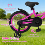 Olakids Kids Bike, 12 14 16 18 Inch BMX Style Toddlers Bike with Training Wheels Adjustable Seat Handlebar Coaster Brake Handbrake Safety Bell, Children's Bicycle for Boys Girls