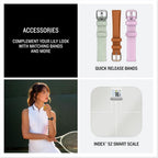 Garmin Lily® 2 Active  Small and Stylish Smartwatch  Built-in GPS  Hidden Display  Patterned Lens  Up to 9 Days Battery Life  Lunar Gold with Bone Silicone Band
