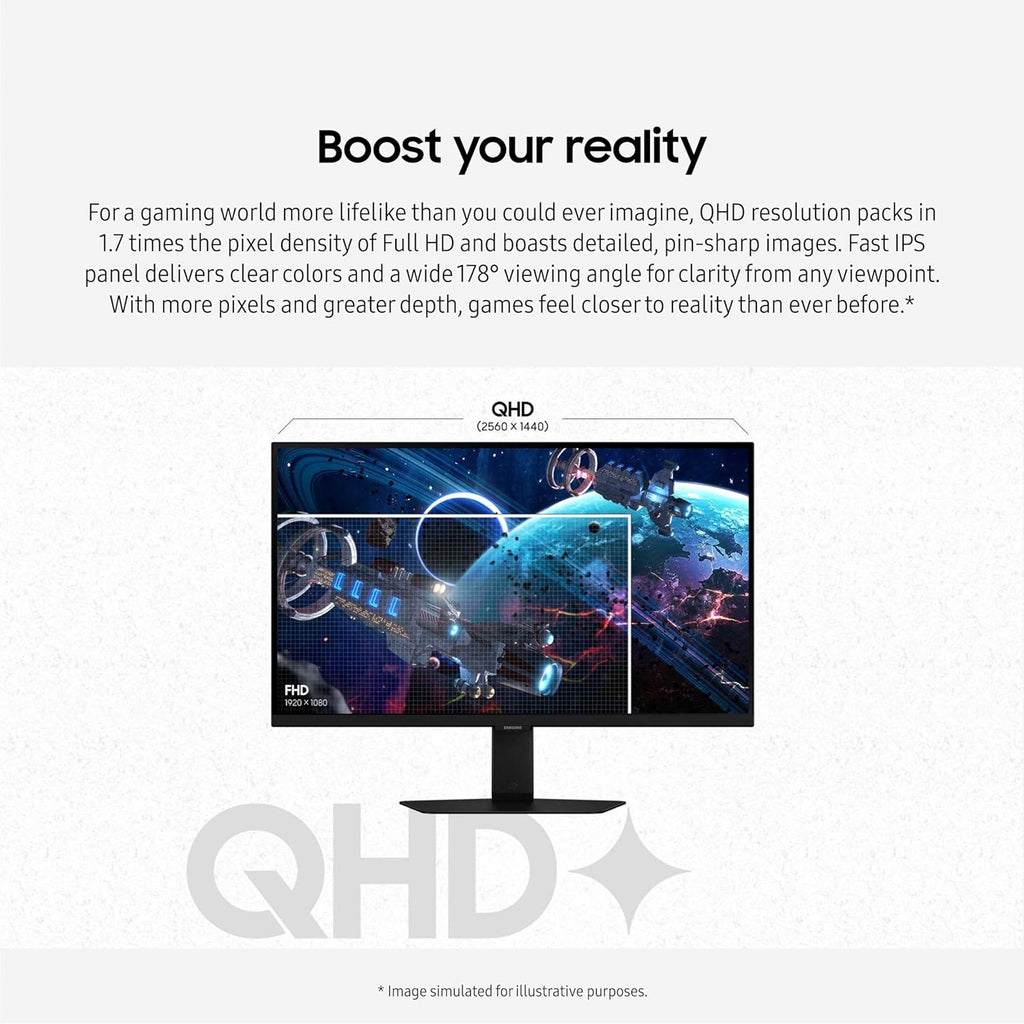 SAMSUNG 32-Inch Odyssey G50D Series QHD Fast IPS G-Sync Compatible Gaming Monitor  1ms  VESA DisplayHDR 400  180Hz  AMD FreeSync  Adjustable Stand  Eye Saver Mode  LS32DG502ENXZA  2024