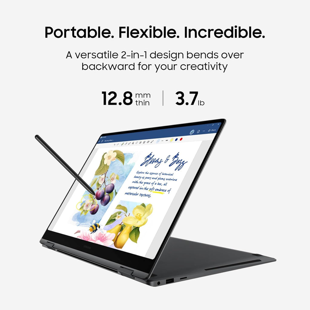 Samsung 16” Galaxy Book5 Pro 360 Copilot+ PC  AI Business Laptop  Windows 11 Pro  Intel Core Ultra 7 Processor 258V  3K AMOLED Touchscreen  32GB / 1TB  120HZ  2025 Model NP964QHA-KG2US  Gray