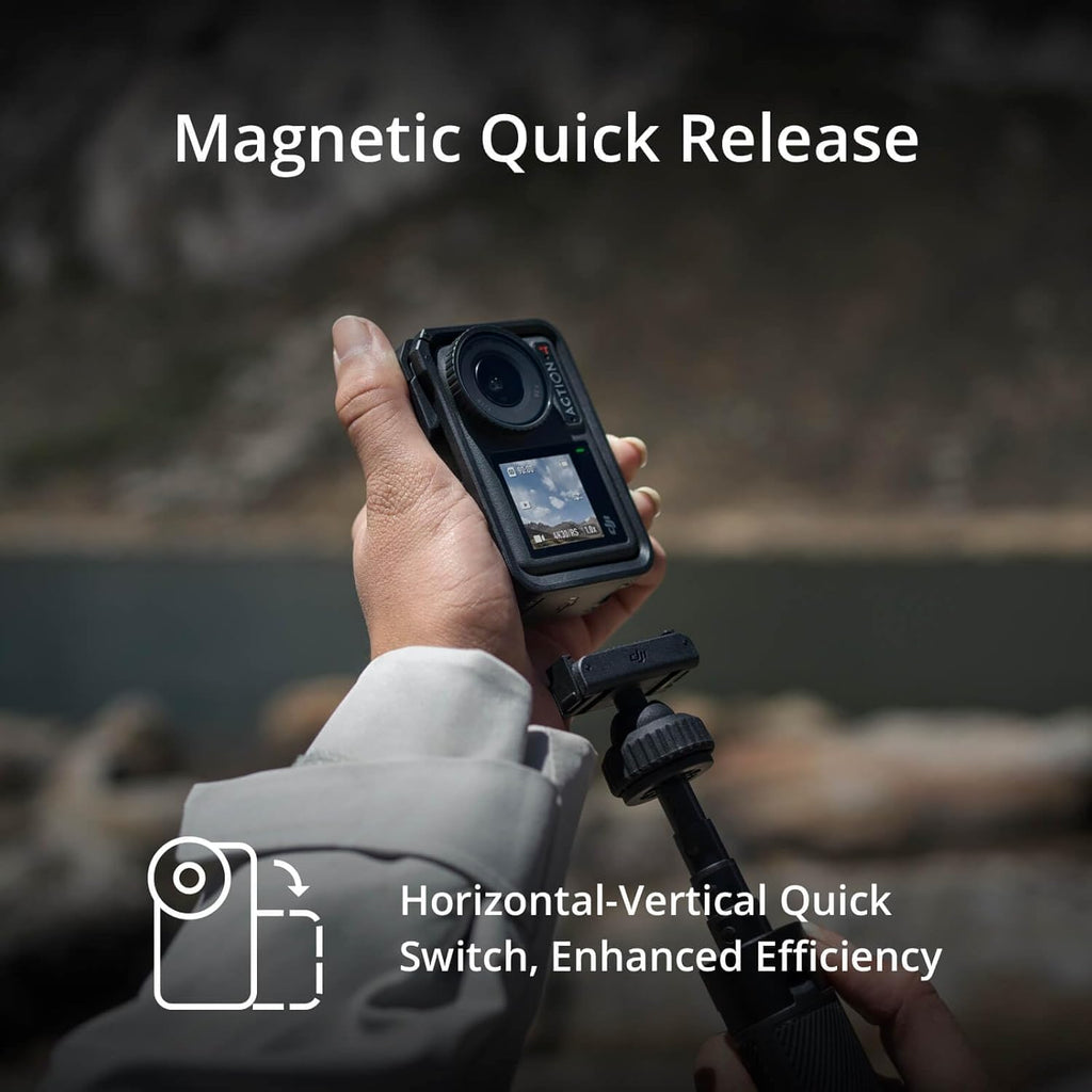 DJI Osmo Action 4 Essential Combo  4K/120fps Waterproof Action Camera with a 1/1.3-Inch Sensor  Stunning Low-Light Imaging  10-bit & D-Log M Color Performance  Long-Lasting 160 Mins  Outdoor Camera