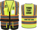 A-SAFETY Mesh High Vis Vest Lightweight Reflective Construction Vest with Pockets Safety Vest for Men/Women