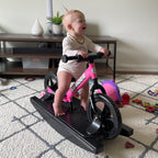 Strider 12” + Rocking Base - Helps Teach Baby How to Ride a Balance Bicycle - for Kids 6 Months to 4 Years - Easy Assembly & Adjustments