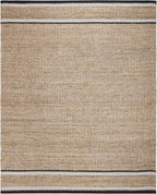 SAFAVIEH Natural Fiber Collection Area Rug - 9' x 12', Natural & Black, Handmade Farmhouse Boho Coastal Rustic Jute, Ideal for High Traffic Areas in Living Room, Bedroom (NF874B)