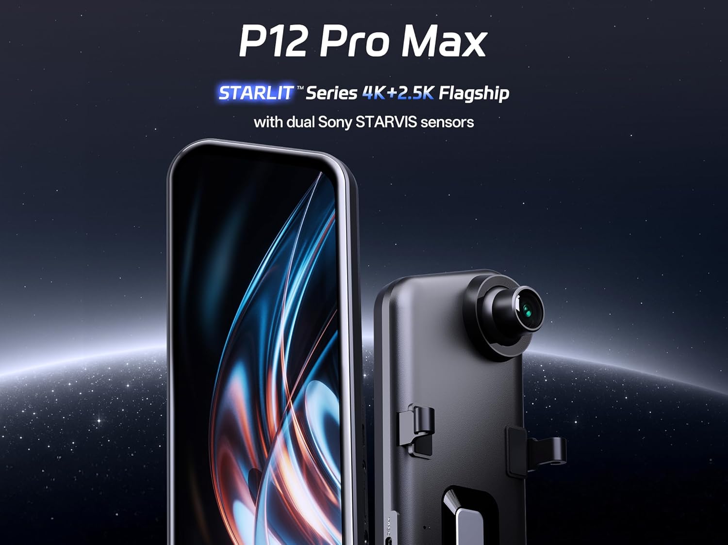 Pelsee 4K+2.5K Mirror Dash Cam with Front Starvis 2 IMX678 & Rear IMX335  12" Rear View Mirror Camera  Color Night Vision  5.8GHz WiFi  ADAS & BSD  Included OBD Hardwire Kit  128GB Card  P12 Pro Max