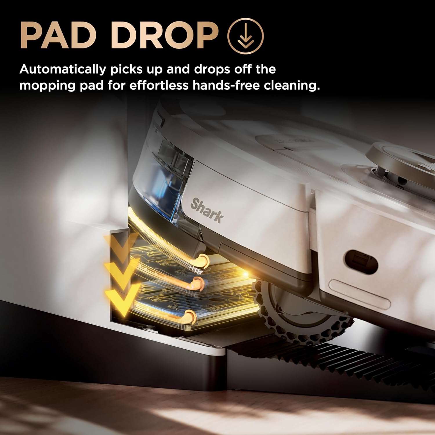 Shark Robot Vacuum & Mop Combo, PowerDetect NeverTouch Pro, Pad Wash & Dry, 60-Day Debris Capacity, 5PowerDetect Technologies,White,AV2800ZE, for Carpets & Hardfloors