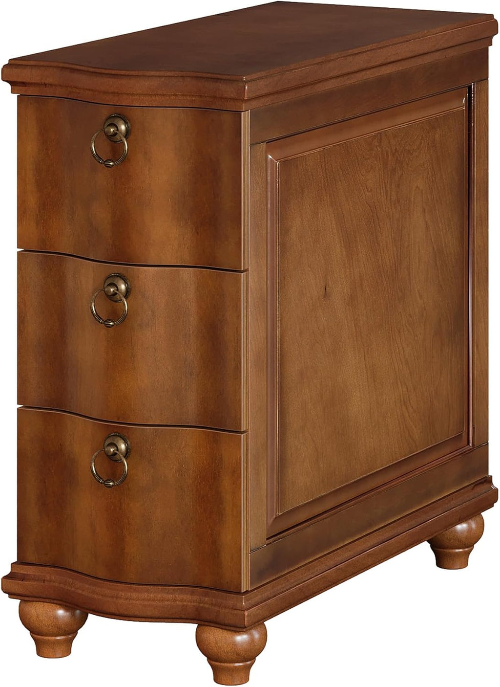 Tribesigns Wood End Table Set of 2, Fully Assembled Narrow Slim Side Table, No Assembly Required, Nightstand for Bedside, Small Spaces, Living Room, Bedroom, Walnut Brown