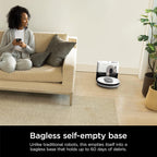 Shark AV2511AE/AV251WA AI Ultra Robot Vacuum, with Matrix Clean, Home Mapping, 60-Day Capacity Bagless Self Empty Base, Perfect for Pet Hair, Wifi, Compatible with Alexa, Black/Silver (Renewed)