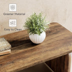LITTLE TREE Farmhouse Coffee Table, 47 Inches Wooden Center Tables with Rounded Corners, Rectangular Living Room Tables, Modern Low Cocktail Tea Furniture for Living Room (Rustic Brown)