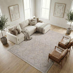 Hauteloom Avington Living Room, Bedroom Area Rug - Neutral Traditional Boho - Cream, Beige, Tan - 7'10" x 10'2"