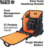 Klein Tools 62482 Tool Backpack, Tool-Station Pro Heavy-Duty Organizer with 27 Pockets, Large Interior, Molded Bottom, Electrician Tool Bag