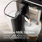 Philips 5500 Series Fully Automatic Espresso Machine, LatteGo Milk System, Integrated Grinder, 20 Hot & Iced Coffee Pre-Sets, Quick Start, SilentBrew, 15-Bar Pressure, Black Chrome (EP5544/94)