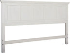 OSP Home Furnishings Farmhouse Basics King Headboard Only, Rustic White Finish