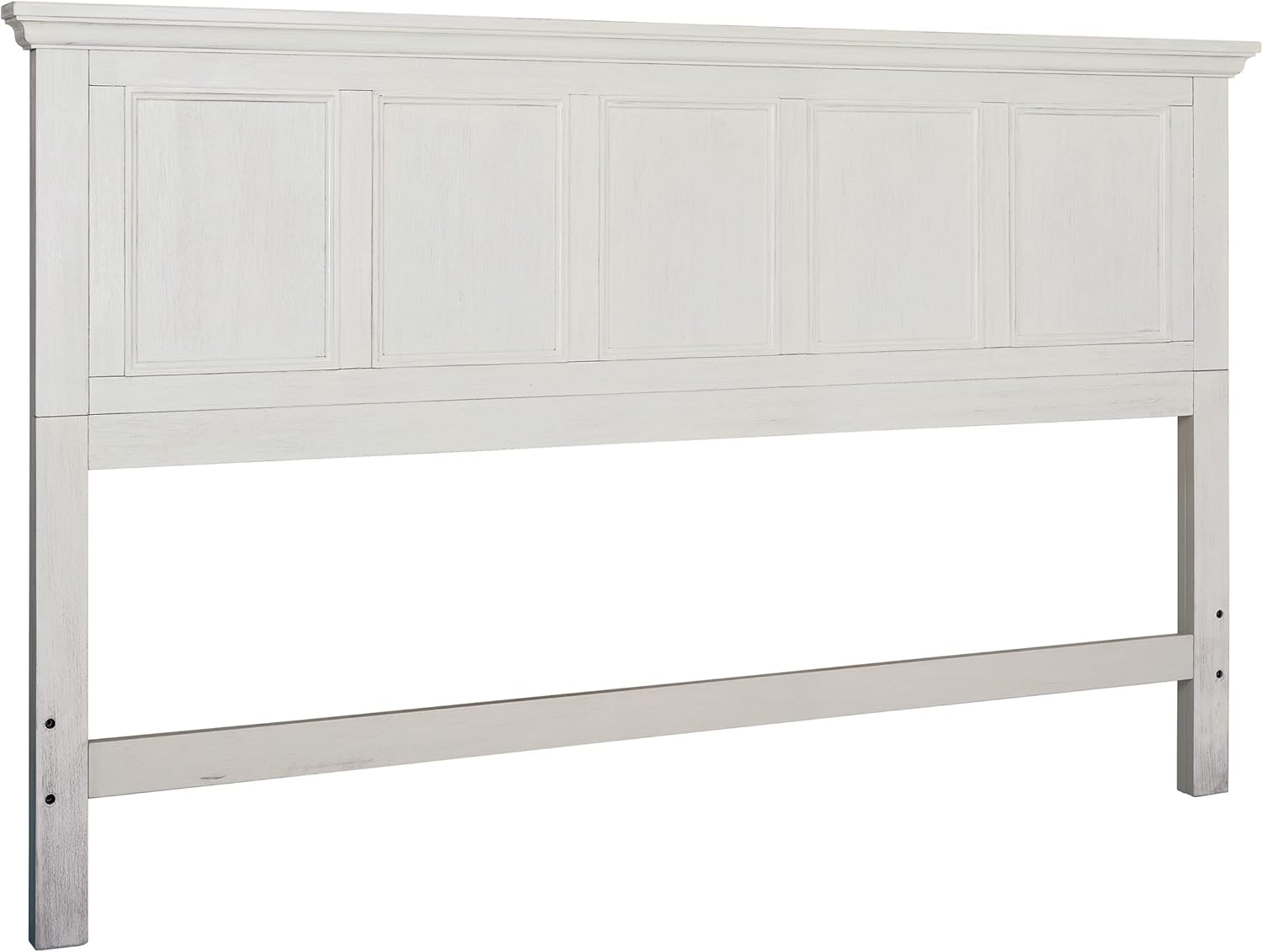 OSP Home Furnishings Farmhouse Basics King Headboard Only, Rustic White Finish