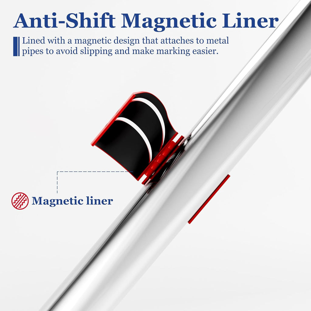 6-Pack Metal Pipe Cutting Guide Kit - Suitable Pipe Diameters 1-5/8", 1-7/8", 2-3/8", 2-7/8", 3-1/2", 4-1/2" | Markable 22.5°, 45°, 90° | Cross & Saddle Cuts | Anti-Shift Magnetic Liner