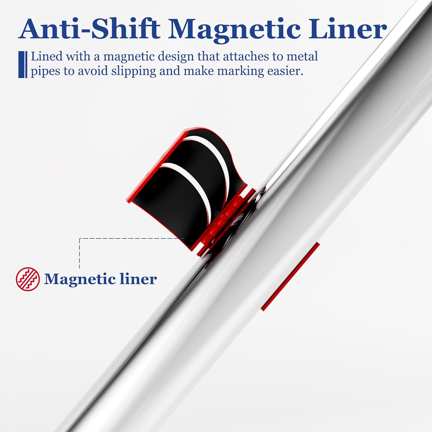 6-Pack Metal Pipe Cutting Guide Kit - Suitable Pipe Diameters 1-5/8", 1-7/8", 2-3/8", 2-7/8", 3-1/2", 4-1/2" | Markable 22.5°, 45°, 90° | Cross & Saddle Cuts | Anti-Shift Magnetic Liner