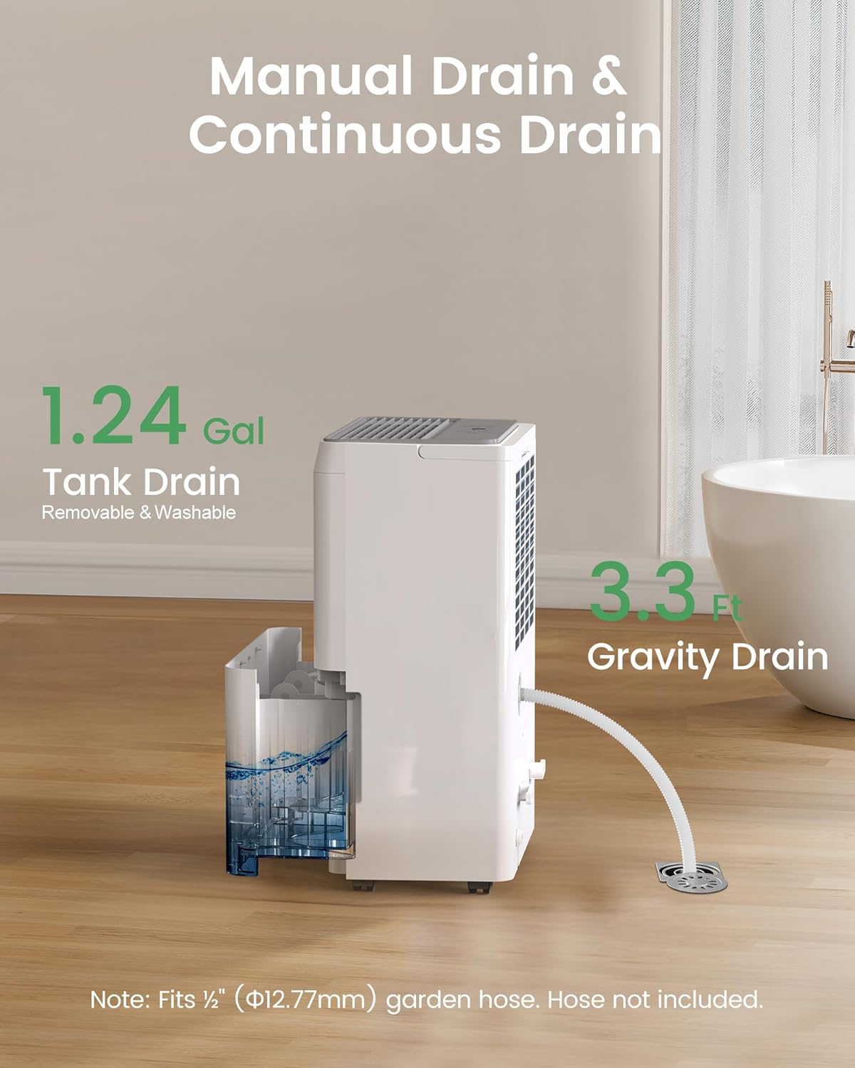 Waykar 6,000 Sq. Ft. Energy Star 120 Pint Dehumidifier - Auto Comfort Mode, Ultra Quiet(40 dB), Portable Smart Compressor Dehumidifier for Basement/Home/Bedroom/Bathroom with Drain Hose