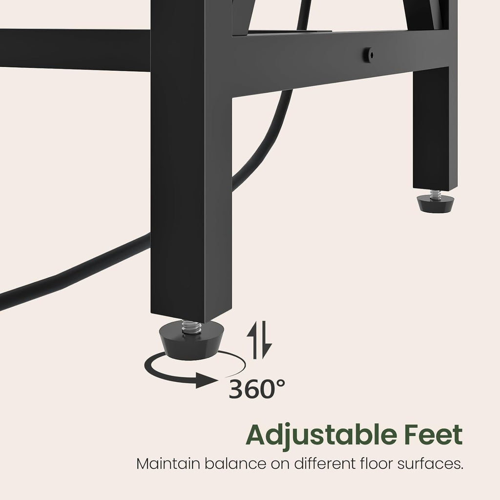 CHOEZON 70.9'' Bar Table, Kitchen Dining Table with Power Outlet and Footrest, Industrial Style, for Pub, Living Room, Rustic Brown and Black TBT08UBF