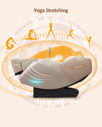 RELX Massage Chair Full Body, 20 Modes Zero Gravity SL-Track Shiatsu Massage Chair Built-in Heat System, Airbag Massage with Body Scan, Deep Yoga Stretch, Calfrest Extension and AI Control(Cream)