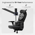 EUREKA ERGONOMIC Lena Mesh Office Chair, Ergonomic Office Chair, High Back Desk Chair with Oversized Headrest, Home Office Desk Chairs for Home & Ofiice, Work Chair, Black