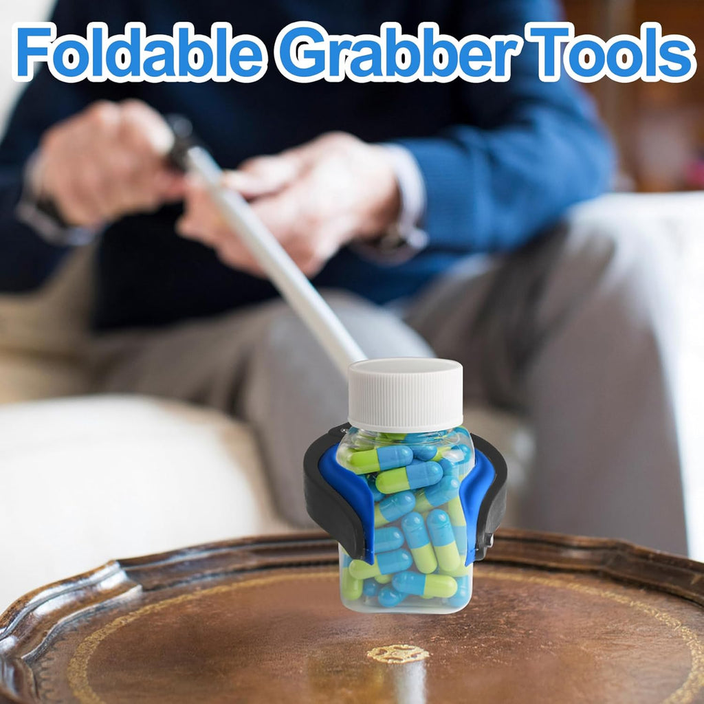 12-Piece Heavy-Duty Trash Collection Tool - 32-Inch Lightweight Telescopic Grabber Ergonomic Handle, Non-Slip Grip | Multi-Purpose Mobility Aid for Seniors
