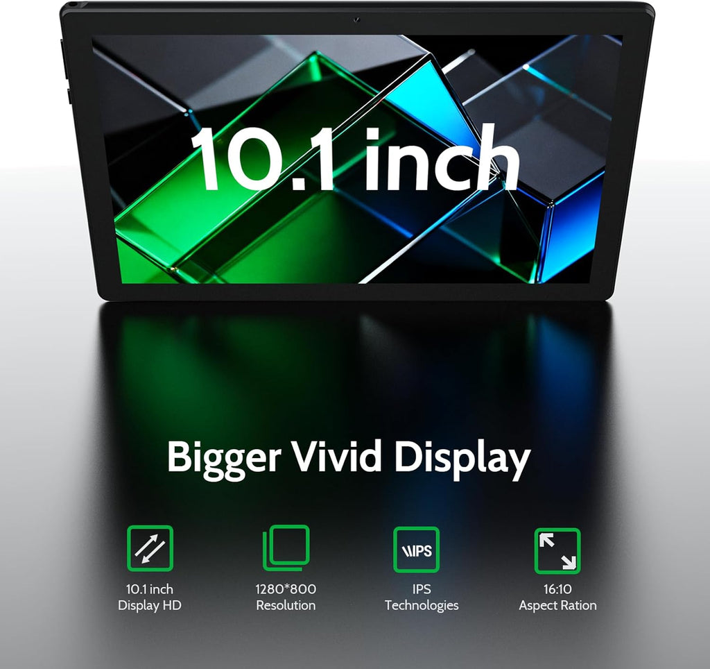 DigiLand Android 15 Tablet,10.1" Android Tablets with Octa-core Processor 6GB RAM+64GB ROM(Support Expand TF) 2MP Front/5MP Back Camera,6000 mAh Battery,2025 Android WiFi Tablet-Black (6+64GB)