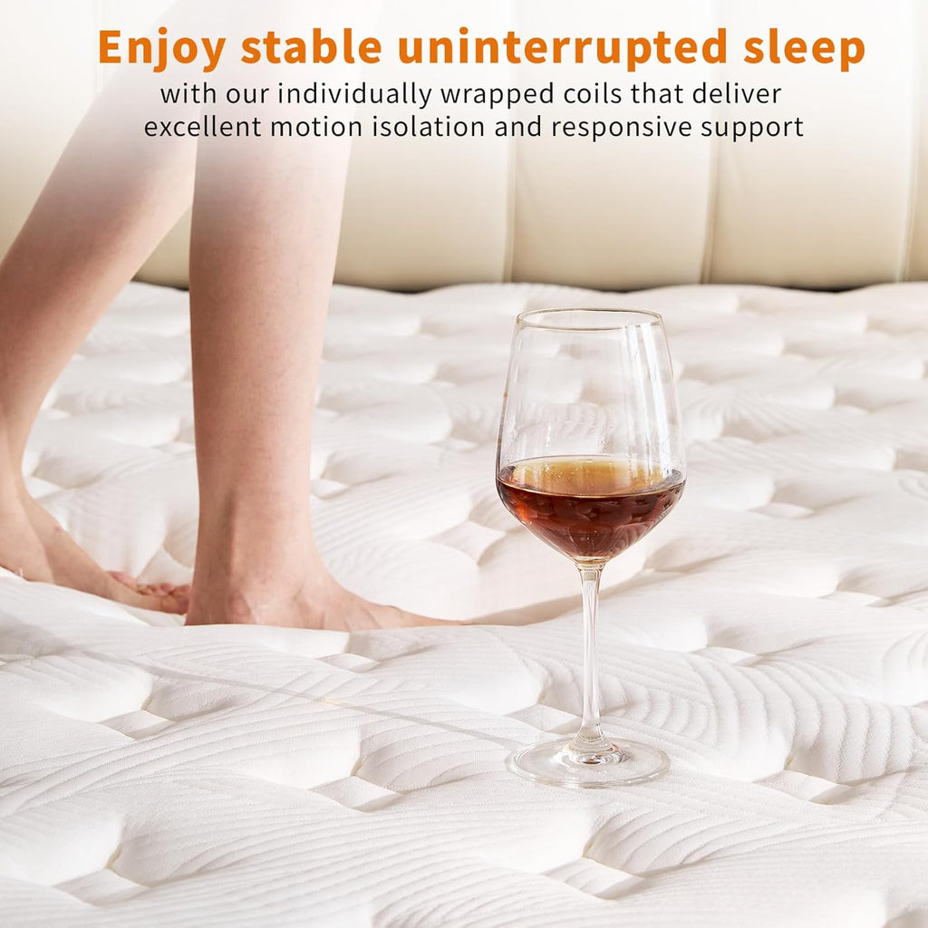 12 Inch Mattress,Medium Firm Hybrid Memory Foam & Pocket Springs for Pressure Relief CertiPUR-US Certified Fiberglass Free, 500 Night Trial (12 inch, Queen)