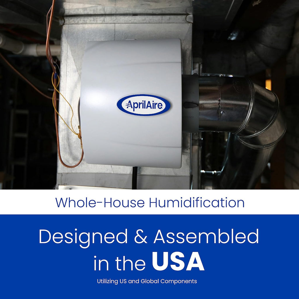 AprilAire 500M 12-gal. Whole-House Small Bypass Evaporative Humidifier with Manual Control for up to 3,600 sq. ft. + AprilAire Model 5843 Humidifier Installation Kit