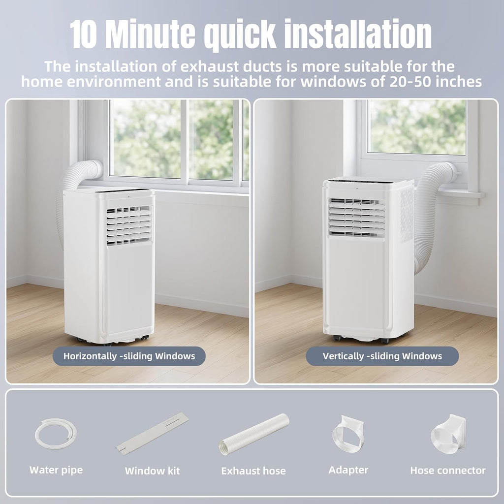 AKIRES 10000 BTU Portable Air Conditioners,3-IN-1 Portable AC Unit With Fan & Dehumidifier,Remote Control,24H Timer,Sleep Modes,Cools Room Up To 450 sq.ft,Suitable for Bedroom,Room, Office,Apartment