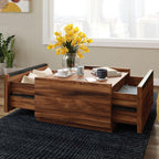 Sauder Manhattan Gate Modern Square Coffee Table, Blaze Acacia Finish