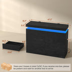 Tall Black 8 Dresser for Bedroom, Sliding Top Storage Space, Modern Wood Drawers with LED Light and Power Outlet, Large Chest of Drawer for Living Room, Hallway, Entryway (8 Drawers,Black)