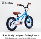 RoyalBaby Kids Bike, Terra EZ Balance to Pedal Convertable Bicycle, 14 16 18 Inch Easy Learn Balancing to Biking Boys Girls Ages 3-9 Years Beginners