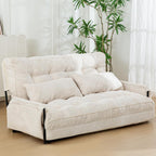 MAXYOYO Adjustable Floor Sofa Couch, Multi-Functional Bean Bag Bed, Loveseat Floor Couch Foldable Lazy Sofa Sleeper Bed for Reading Living Room, Beige