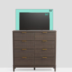 LINSY Fluted Dresser for Bedroom with 8 Drawers, Mid Century Modern Chest of Drawers with Gold Metal Handles, Wide Boho Wood Dressers, Large Farmhouse Storage Cabinet for Bedroom, Living Room, Walnut