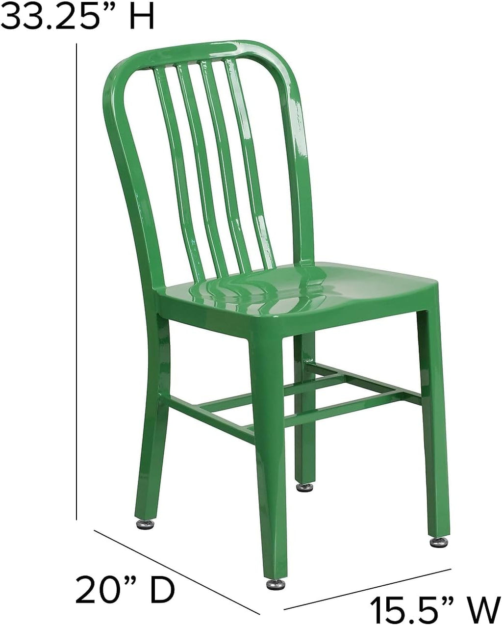 Flash Furniture Commercial Grade Green Metal Indoor-Outdoor Chair