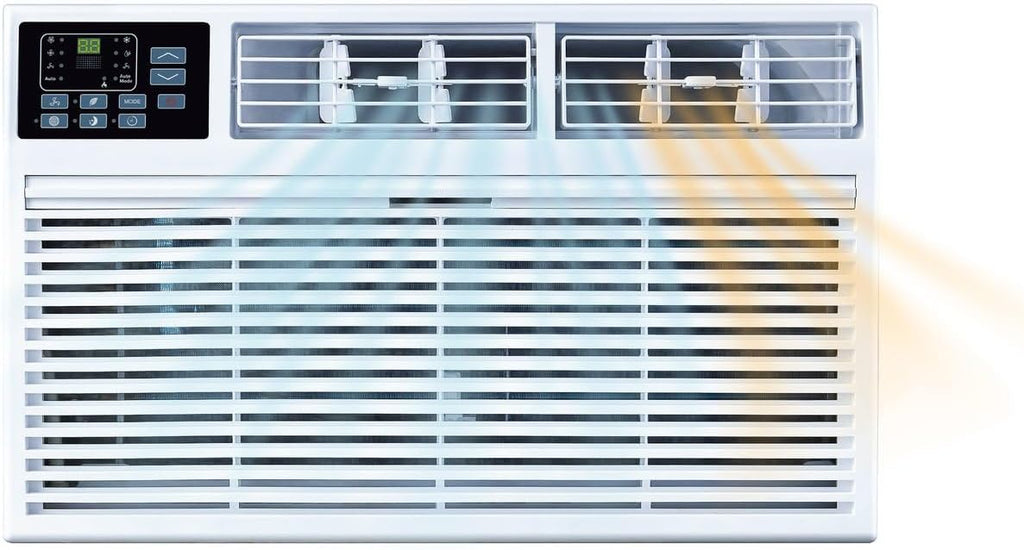 Whirlpool 10,000 BTU 230V Through-the-Wall Air Conditioner with Supplemental Heat, Dehumidifier and Remote, Wall AC Unit for Apartment, Living Room and Medium Rooms up to 450 Square Feet in White