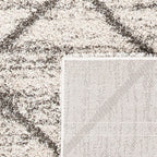 SAFAVIEH Hudson Shag Collection Area Rug - 9' x 12', Grey & Beige, Modern Trellis Design, Non-Shedding & Easy Care, 2-inch Thick Ideal for High Traffic Areas in Living Room, Bedroom (SGH281J)