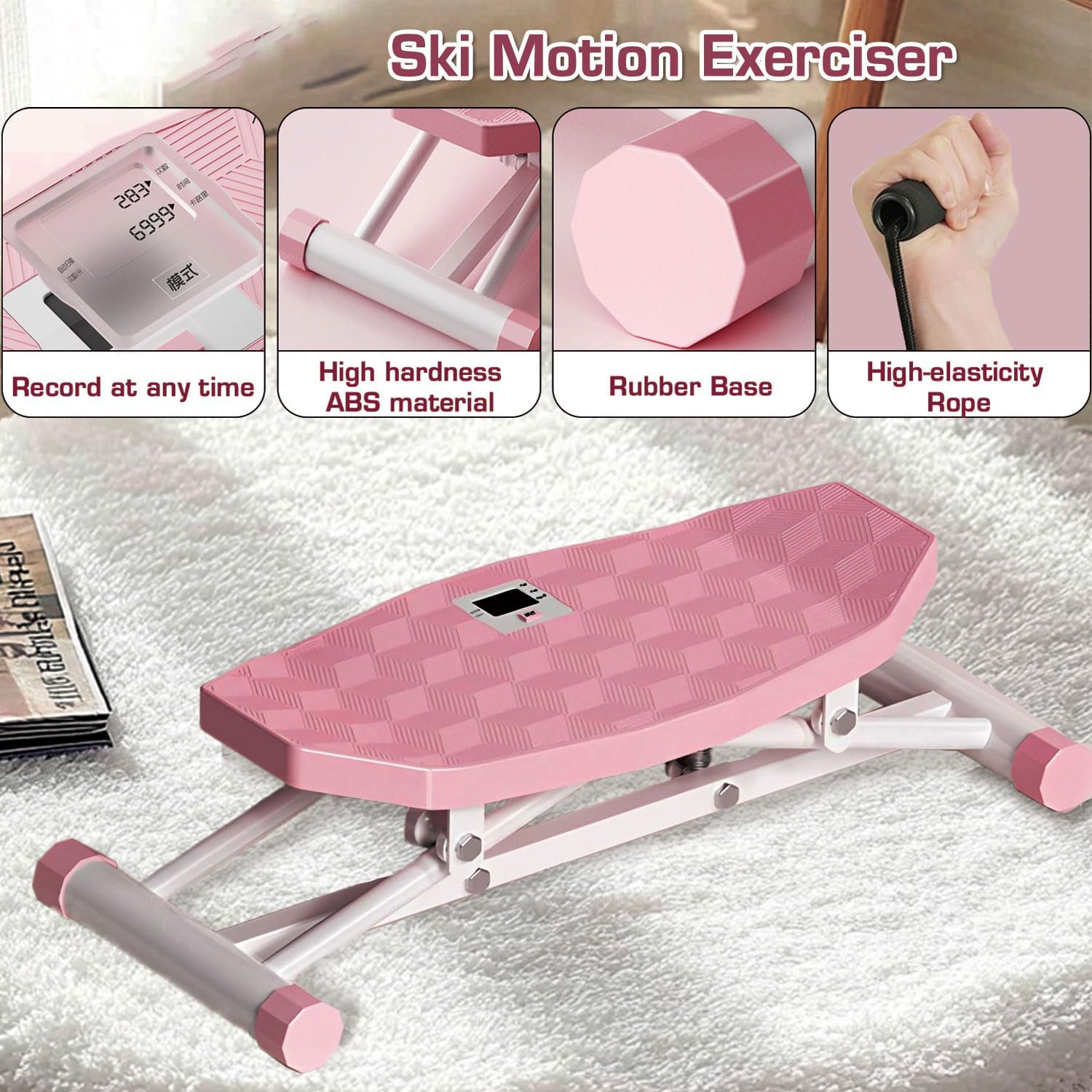 Balance Board, All-Motion Trainer, Portable Ski Balancing Machine Featuring LCD Monitor, Ski Simulator with Resistance Bands for Full Body Workout