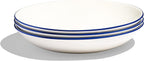 Made In Cookware | Set of 4 | Entrée Bowls | White With Navy Rim | Porcelain | Crafted in England