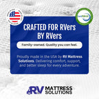 WanderRest 12” Cool Hybrid RV Mattress, Short Queen 60x74, Plush-Medium Gel Memory Foam & Pocketed Coil Bed for RV, Camper or Travel Trailer, Cooling Comfort, Made in USA