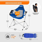 KingCamp Hammock Camping Chair, Swinging Portable Camp Chairs for Adults, 400lbs Heavy Duty Oversized Folding Rocking Chair with Adjustable Recline, Aluminum Alloy Frame for Outdoor Patio Beach Sport