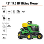 John Deere S100 42-in Riding Lawn Mower 17.5-HP Gas Hydrostatic Drive